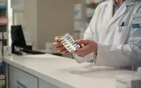 Eine Apothekerin in einem weißen Kittel hält eine Medikamentenpackung vor einem unscharfen Hintergrund in einer Apotheke. - Foto: über boerse-global.de