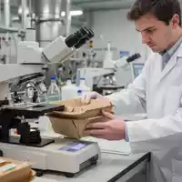 Ein Labortechniker untersucht eine Lebensmittelverpackung auf chemische Rückstände in einer modernen Industrieumgebung. - Foto: über boerse-global.de