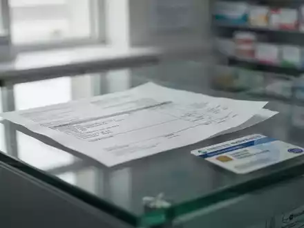 Ein Rezept und eine Versichertenkarte auf einem Apothekentresen. - Foto: über boerse-global.de