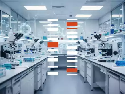 Abstrakte Darstellung eines modernen biotechnologischen Labors, das medizinische Innovation und klinische Forschung symbolisiert. - Foto: über boerse-global.de