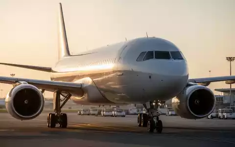 Ein modernes Verkehrsflugzeug auf dem Rollfeld bei Sonnenuntergang während eines ruhigen Moments am Flughafen. - Foto: über boerse-global.de