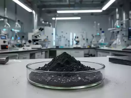 Hochreines Graphitpulver in einer Laborschale in einer modernen, industriellen Forschungsumgebung. - Foto: über boerse-global.de