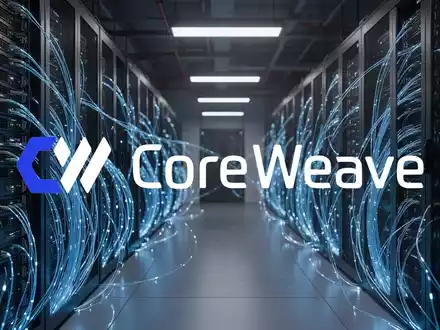 Ein modernes Rechenzentrum mit leuchtenden Server-Racks und Glasfaserkabeln in einer professionellen, atmosphärischen Aufnahme. - Foto: über boerse-global.de