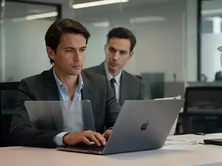 Ein Angestellter arbeitet konzentriert an einem Laptop in einem modernen, hellen Büro. - Foto: über boerse-global.de