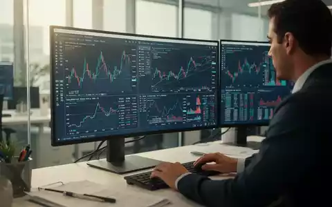Ein Finanzanalyst arbeitet an einem modernen Computerarbeitsplatz in einem hellen Büro. - Foto: über boerse-global.de