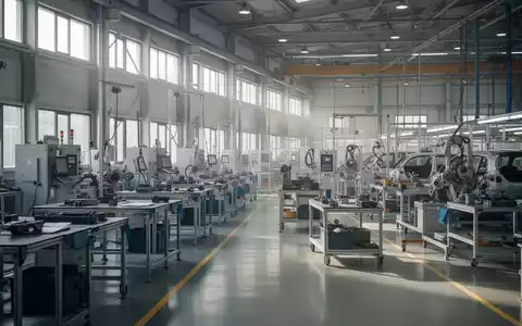 Leere Produktionshalle in einem Automobilzuliefererwerk mit industriellen Maschinen und natürlichem Lichteinfall. - Foto: über boerse-global.de
