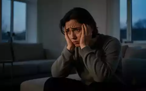 Eine nachdenkliche Person sitzt in einem schwach beleuchteten Raum und hält sich den Kopf, Ausdruck emotionaler Verletzlichkeit. - Foto: über boerse-global.de