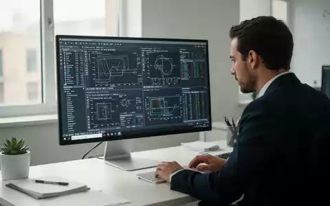Eine konzentrierte Fachkraft arbeitet an einem modernen Schreibtisch mit einem Computerbildschirm in einem hellen Büro. - Foto: über boerse-global.de