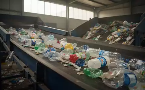 Sortieranlage für Verpackungsabfälle auf einem Förderband in einer industriellen Umgebung. - Foto: über boerse-global.de
