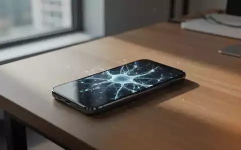 Ein Smartphone auf einem Schreibtisch zeigt ein leuchtendes neuronales Netzwerk-Muster als Symbol für KI-Technologie. - Foto: über boerse-global.de