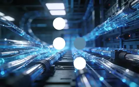 Abstraktes, futuristisches Quantencomputer-Labor mit leuchtenden Glasfaserkabeln und technologischer Atmosphäre. - Foto: über boerse-global.de