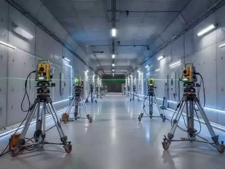 Modernes unterirdisches Forschungslabor für Gravitationswellenmessungen mit technischer Ausrüstung in einer Tunnelanlage. - Foto: über boerse-global.de