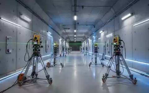 Modernes unterirdisches Forschungslabor für Gravitationswellenmessungen mit technischer Ausrüstung in einer Tunnelanlage. - Foto: über boerse-global.de