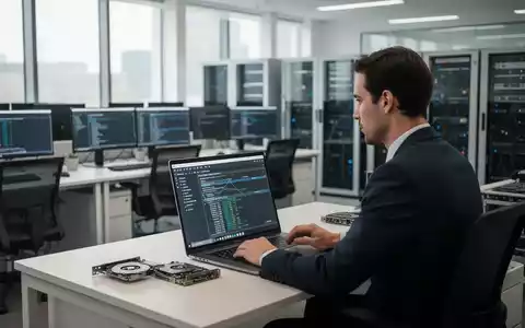 Ein IT-Einkäufer arbeitet an einem modernen Büroarbeitsplatz mit Laptops und professioneller Hardware-Ausstattung. - Foto: über boerse-global.de