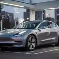 Modernes Elektroauto an einer Ladestation in einer minimalistischen Umgebung bei Dämmerung. - Foto: über boerse-global.de