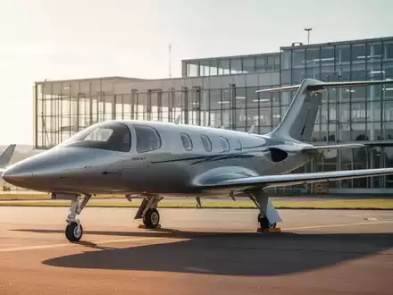 Modernes Forschungsflugzeug auf dem Rollfeld eines Flugplatzes vor einem zeitgenössischen Technologiegebäude. - Foto: über boerse-global.de