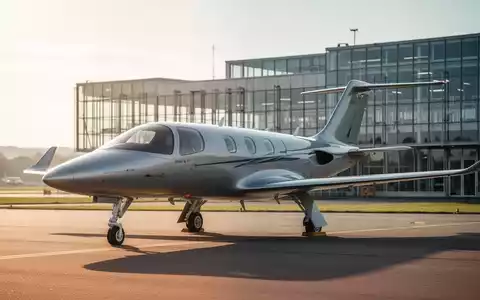 Modernes Forschungsflugzeug auf dem Rollfeld eines Flugplatzes vor einem zeitgenössischen Technologiegebäude. - Foto: über boerse-global.de