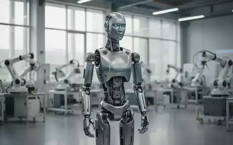 Ein hochmoderner humanoider Roboter steht in einer hellen, technologischen Laborumgebung. - Foto: über boerse-global.de