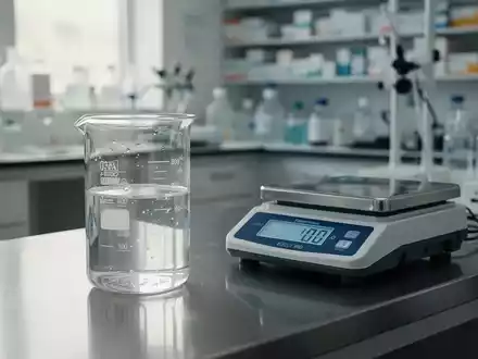 Ein Laborarbeitsplatz in einer Apotheke mit einer Präzisionswaage und einem Messbecher für pharmazeutische Rezepturen. - Foto: über boerse-global.de