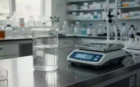 Ein Laborarbeitsplatz in einer Apotheke mit einer Präzisionswaage und einem Messbecher für pharmazeutische Rezepturen. - Foto: über boerse-global.de