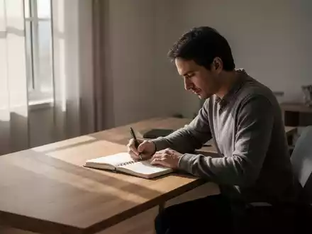 Eine konzentriert arbeitende Person an einem aufgeräumten Schreibtisch bei natürlichem Tageslicht. - Foto: über boerse-global.de