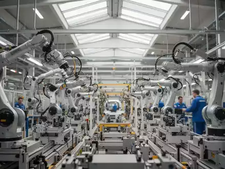 Modernes Fertigungswerk der Automobilindustrie mit Montagebändern und industrieller Architektur. - Foto: über boerse-global.de