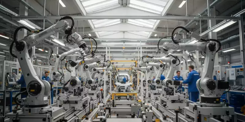 Modernes Fertigungswerk der Automobilindustrie mit Montagebändern und industrieller Architektur. - Foto: über boerse-global.de