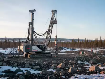 Ein industrieller Bohrturm auf einer abgelegenen, felsigen Explorationsfläche für Lithiumvorkommen. - Foto: über boerse-global.de