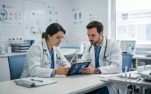 Medizinische Fachkraft und Technologieentwickler bei der Zusammenarbeit an einer digitalen Gesundheitslösung in einer Klinik. - Foto: über boerse-global.de
