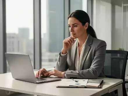 Eine Personalverantwortliche arbeitet konzentriert an einem modernen Schreibtisch in einem hellen Büro. - Foto: über boerse-global.de
