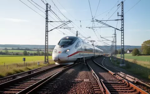 Ein moderner ICE-Zug auf einer sanierten Bahnstrecke in einer ländlichen Landschaft bei Tageslicht. - Foto: über boerse-global.de