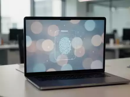 Nahaufnahme eines Laptops in einer professionellen Büroumgebung während eines Authentifizierungsvorgangs. - Foto: über boerse-global.de