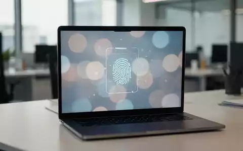 Nahaufnahme eines Laptops in einer professionellen Büroumgebung während eines Authentifizierungsvorgangs. - Foto: über boerse-global.de