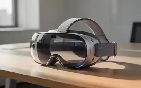 Ein Apple Vision Pro Headset auf einem minimalistischen Schreibtisch in einem modern beleuchteten Büro. - Foto: über boerse-global.de