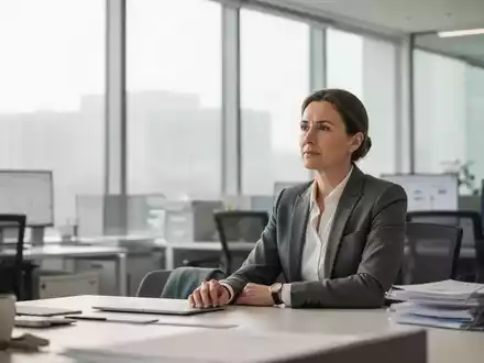 Eine konzentrierte Person an einem modernen Schreibtisch in einem hellen, professionellen Büro. - Foto: über boerse-global.de