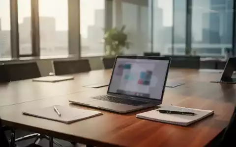 Ein moderner Konferenztisch in einem hellen Büro mit einem Laptop und Notizunterlagen. - Foto: über boerse-global.de