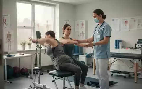 Ein Patient führt unter Anleitung eines Physiotherapeuten in einer modernen Praxis eine rehabilitative Übung aus. - Foto: über boerse-global.de