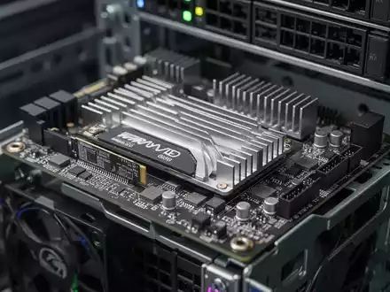 High-performance enterprise SSD hardware installed in a modern data center server rack. - Foto: über boerse-global.de