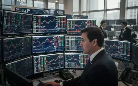 Ein Börsenhändler blickt auf Monitore mit Finanzdaten in einer modernen Handelszentrale. - Foto: über boerse-global.de