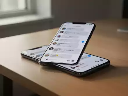 Ein Smartphone mit einer vereinten Messaging-Oberfläche auf einem Schreibtisch bei natürlichem Licht. - Foto: über boerse-global.de
