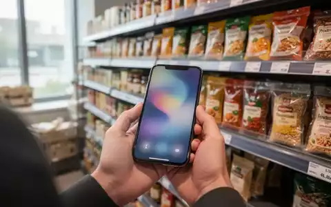 Eine Person betrachtet Lebensmittel in einem Supermarktregal mit einem Smartphone in der Hand. - Foto: über boerse-global.de