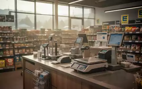 Ein moderner Servicebereich in einem EDEKA-Supermarkt mit Postschalter und Waage in einer hellen, freundlichen Umgebung. - Foto: über boerse-global.de