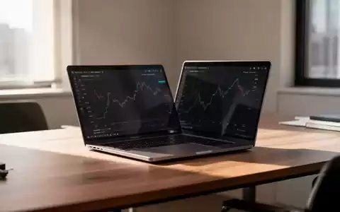 Ein minimalistischer Büroarbeitsplatz mit einem Laptop auf einem Holztisch bei natürlichem Tageslicht. - Foto: über boerse-global.de