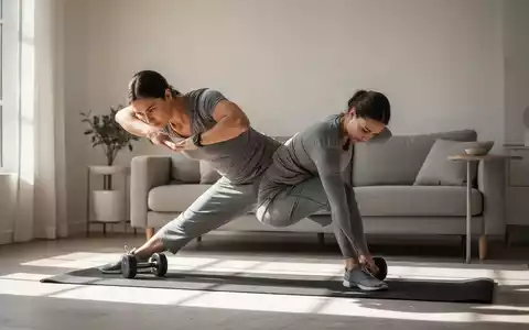 Eine Person trainiert in einem hellen Wohnzimmer für ein kurzes, effektives Fitnessprogramm zur Steigerung der Kraft. - Foto: über boerse-global.de