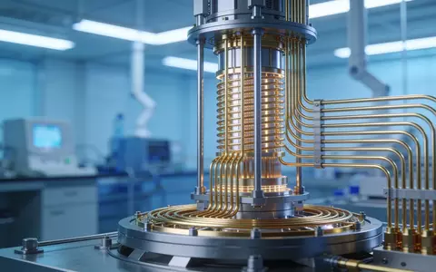 Ein hochmodernes Quantencomputer-Labor mit komplexer Kühltechnik und goldener Verkabelung in einer Forschungseinrichtung. - Foto: über boerse-global.de