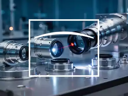Hochpräzise optische Linsen und Lasertechnologie in einem modernen Industrielabor bei stimmungsvoller Beleuchtung. - Foto: über boerse-global.de