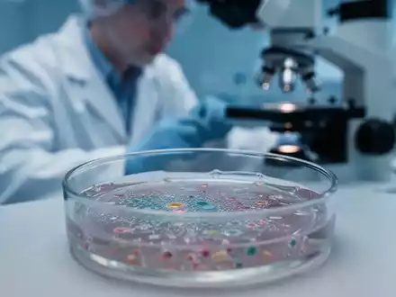 Nahaufnahme einer Zellkultur in einer Laborschale unter einem Mikroskop zur immunologischen Forschung. - Foto: über boerse-global.de