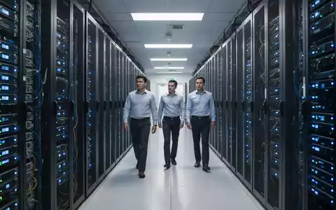 Moderne Serverräume eines Rechenzentrums mit blau leuchtenden Hardware-Komponenten in Indonesien. - Foto: über boerse-global.de