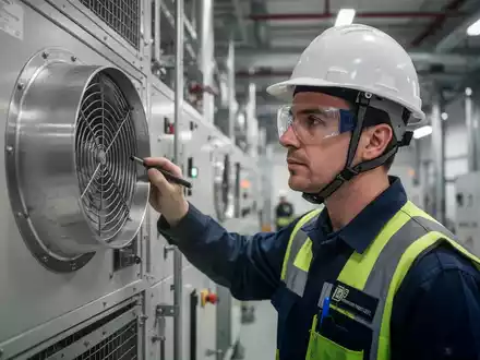 Eine Fachkraft in einem industriellen Arbeitsumfeld bei der Sicherheitsinspektion einer technischen Anlage. - Foto: über boerse-global.de