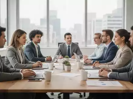 Professionelle Atmosphäre bei einem Strategiegespräch in einem modernen Bürogebäude. - Foto: über boerse-global.de
